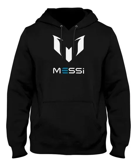 Sudadera Hoddie Negra Leo Messi Logo